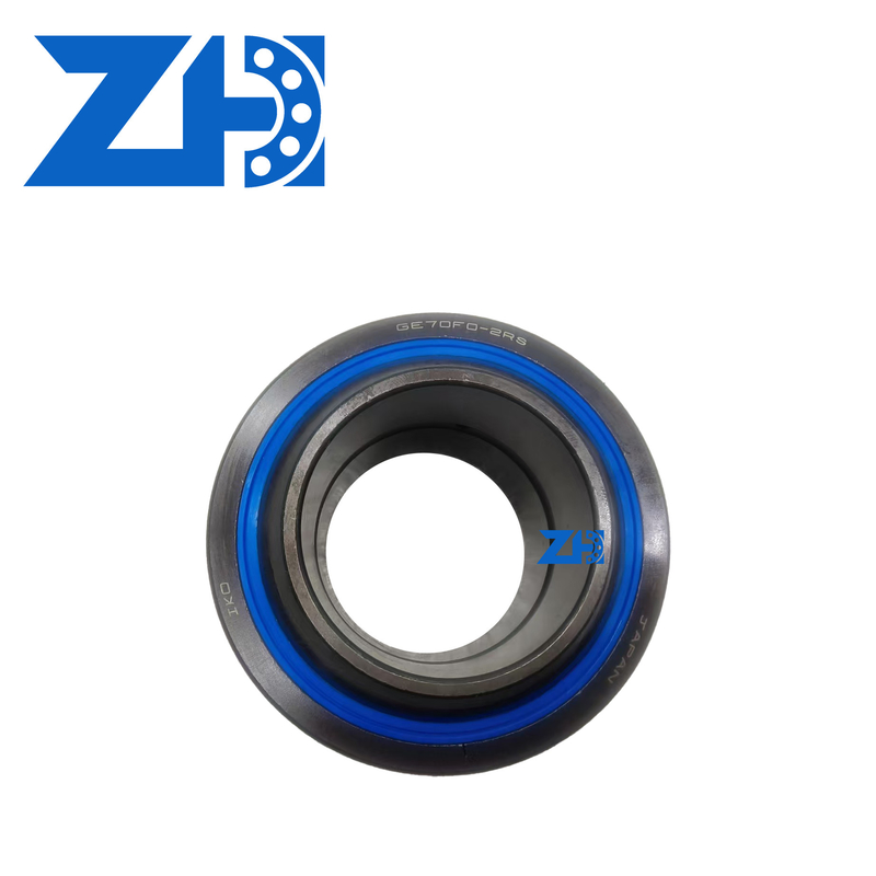 GE70F0-2RS गोलाकार संयुक्त असर उच्च भार क्षमता और कम गति कोणीय और आत्म संरेखण के लिए आत्म स्नेहन