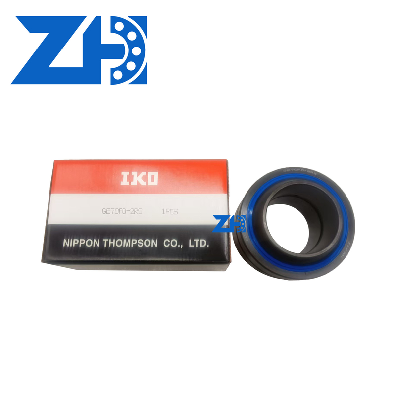GE70F0-2RS गोलाकार संयुक्त असर उच्च भार क्षमता और कम गति कोणीय और आत्म संरेखण के लिए आत्म स्नेहन